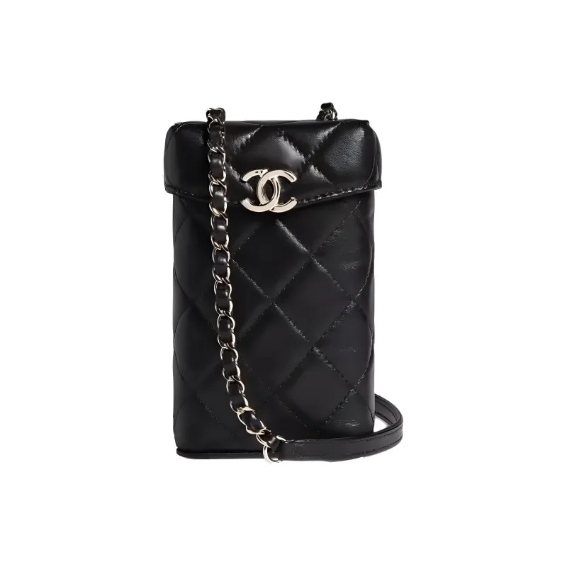 CHANEL Lambskin Cell Phone Pouch, Shoulder Bag, Crossbody Bag Mini Women's Black-0