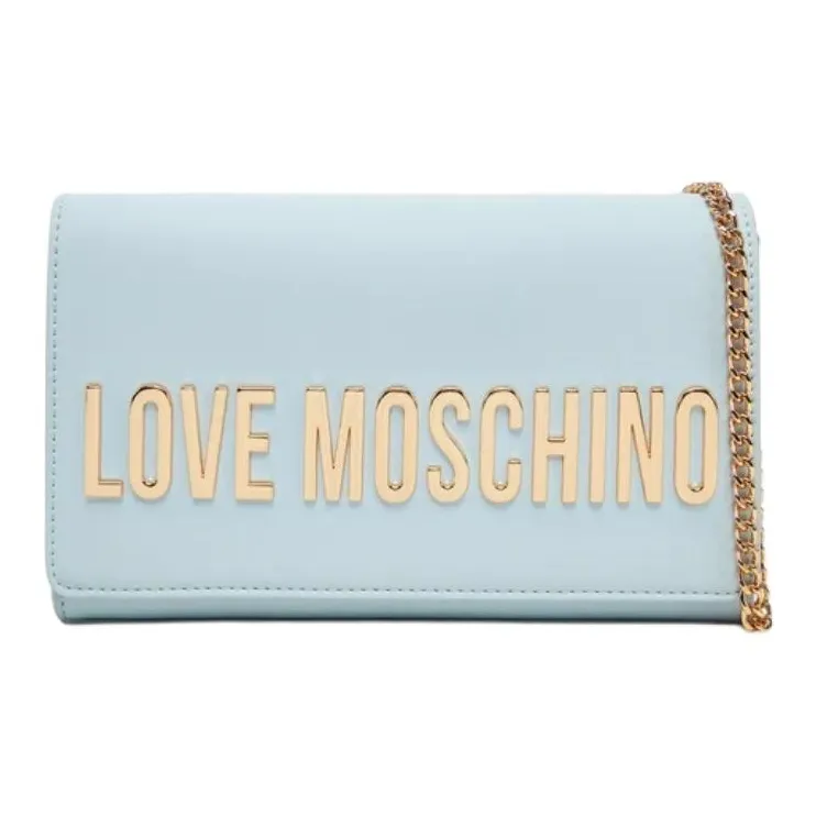 LOVE MOSCHINO Faux Leather Shoulder Bag Women's Sky Blue-0