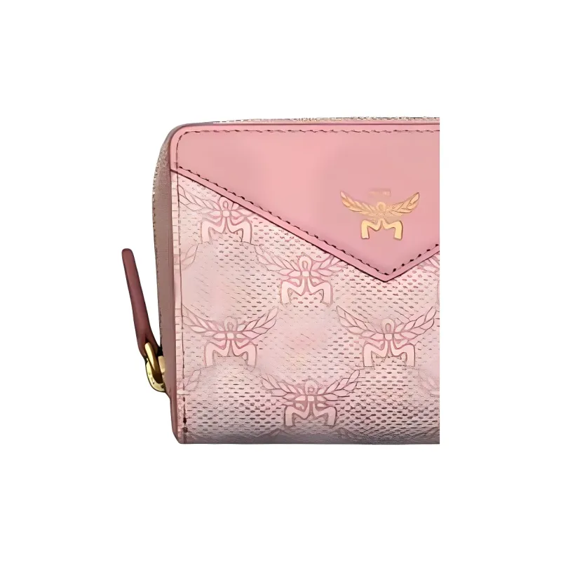 MCM Canvas Wallet Mini Women's Pink-2