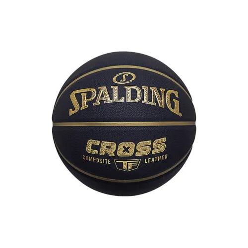 SPALDING TF Collection CROSS PU Basketball Black Gold Size 7 Training Competition Unisex