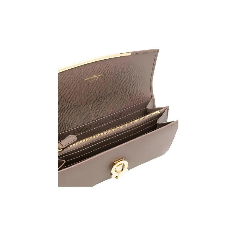 FERRAGAMO Cow Leather Wallet Women's Light Umber-3