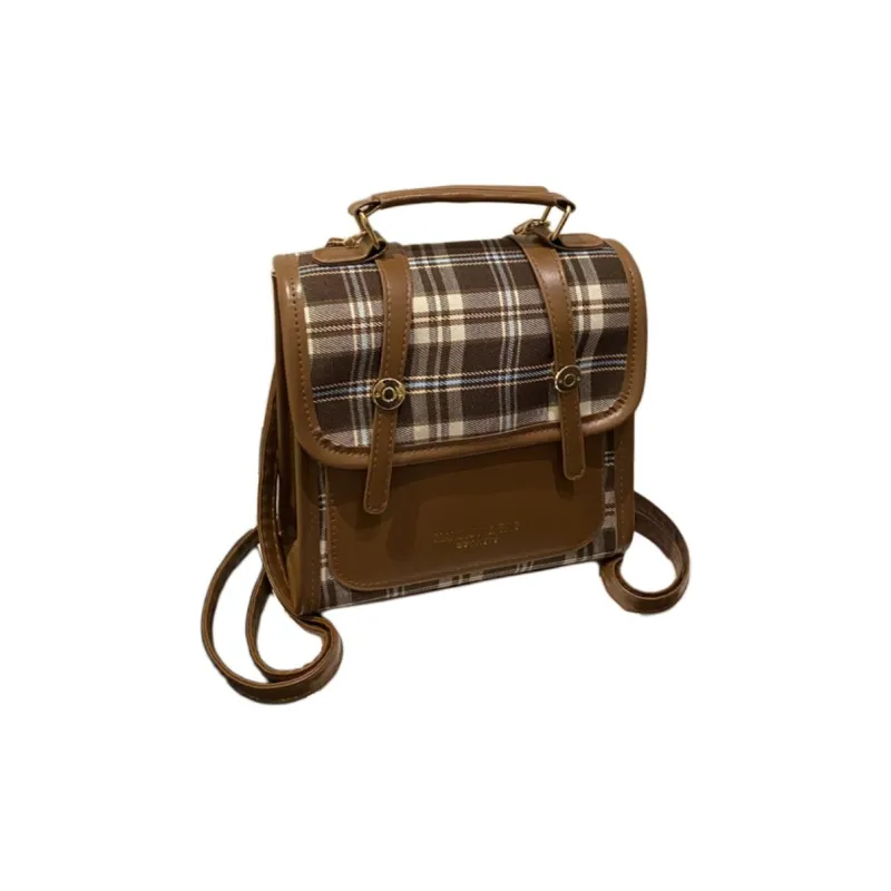 Kewuku PU Backpack Unisex Black/Brown-1