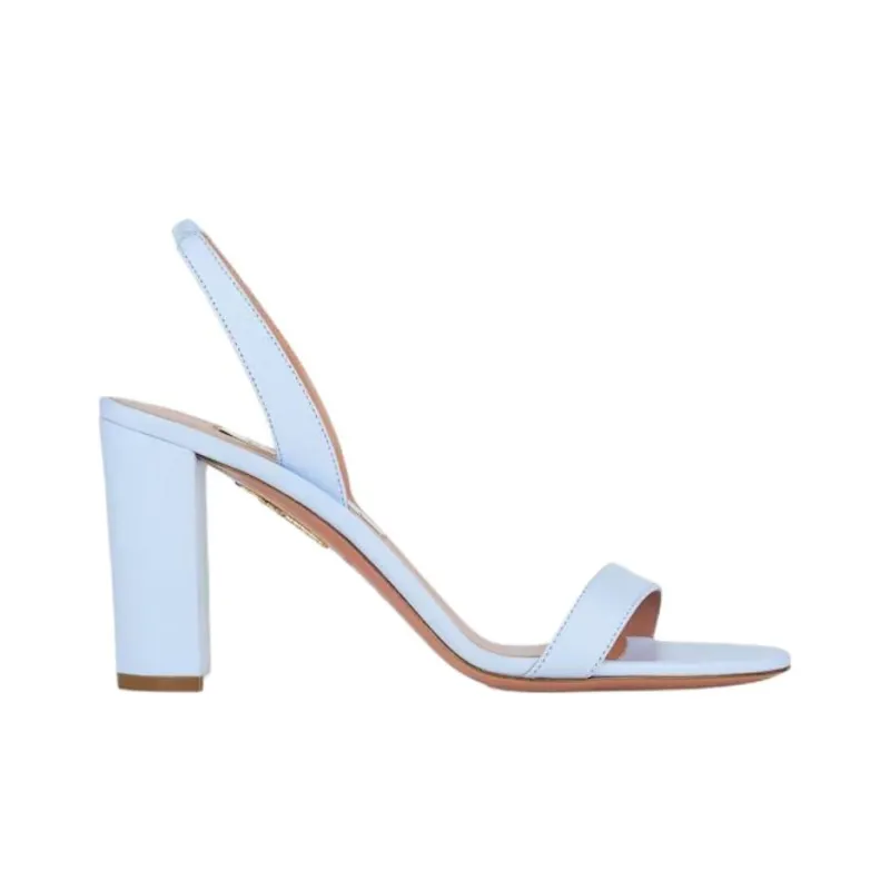 AQUAZZURA So Nude Block One Strap Sandals 8.5cm Women's Blue-1