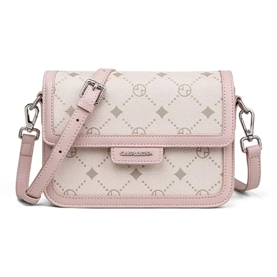 VINEY Synthetic Leather Shoulder Bag, Crossbody Bag Regular Women's Pink-1