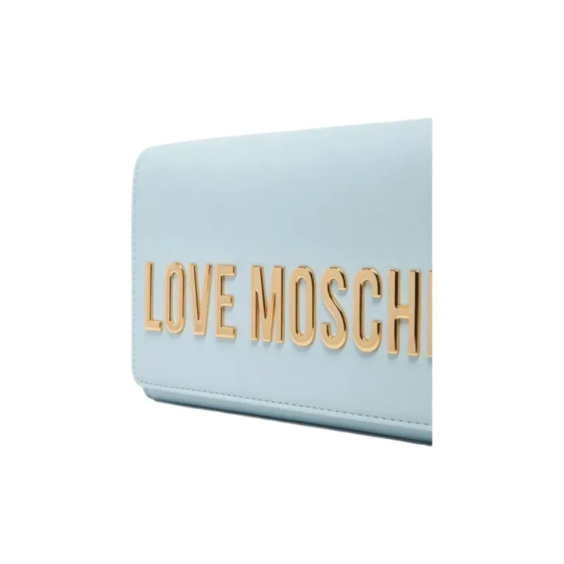 LOVE MOSCHINO Faux Leather Shoulder Bag Women's Sky Blue-3