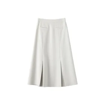 Late White Casual Long Skirt Women's