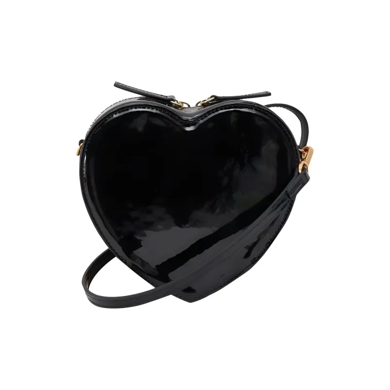 VERSACE La Medusa Patent Leather Calfskin Shoulder Bag Crossbody Bag Regular Kids' Black-2