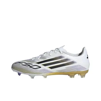 Adidas F50 League Anti Slip Wear Resistant Soccer Shoes Unisex White Black