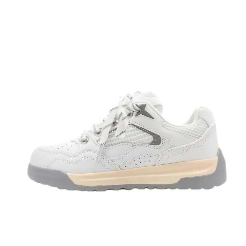 BINGO DUCK Slip Resistant Skateboard Shoes Women's White-6