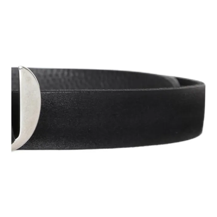 ORCIANI Suede, Metal Leather Belts Men's Black -2