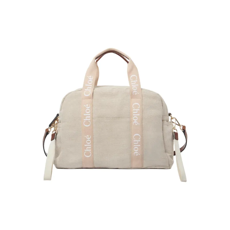 Chloe Jute One Shoulder Handbag Unisex Beige-1