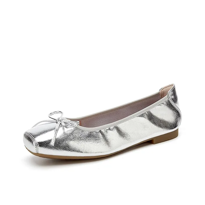 QUICHESHOES Casual Single Shoes Women's Silver-0