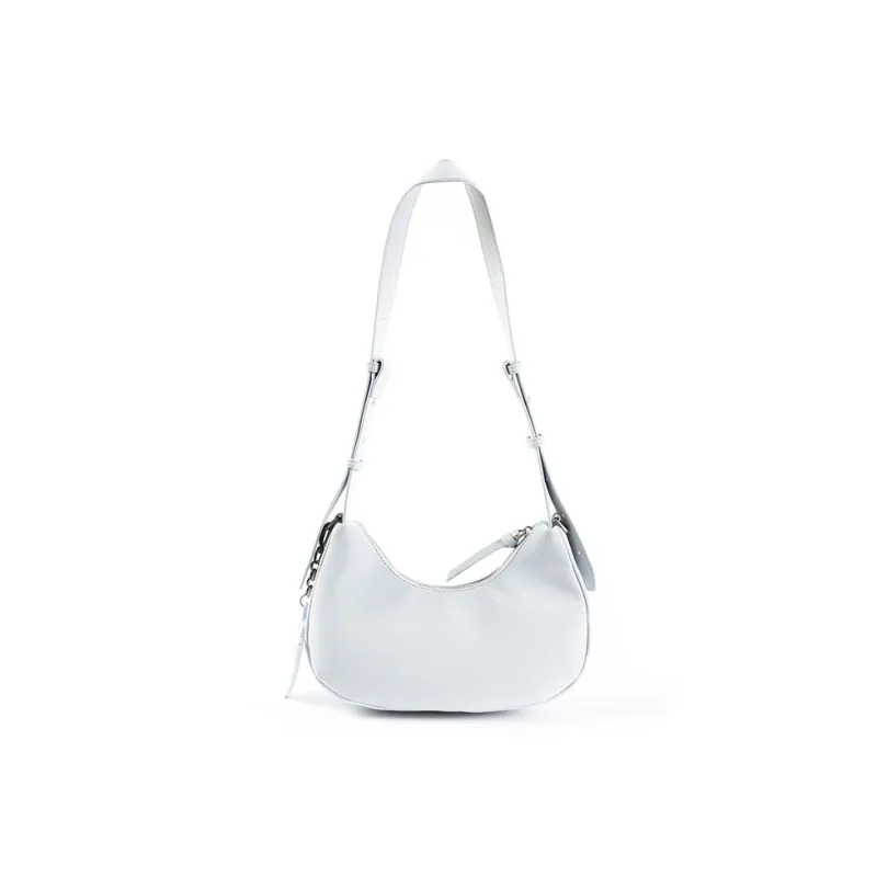 Crying Center PU Shoulder Bag Medium Size Women's Cream Yellow/Baby Blue-6
