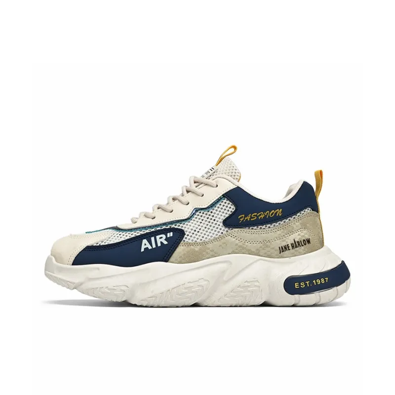 JANE HARLOW Slip Resistant, Abrasion Resistant, Breathable Low Top Chunky Sneakers Men's-5