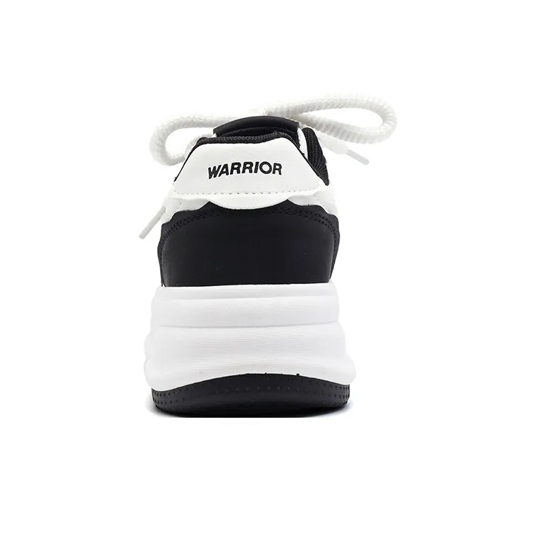 Warrior Anti Slip Wear Resistant Low Top Skateboard Shoes Women's White Black-3