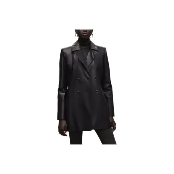 HERMES FW25 Leather Jacket Women's Black
