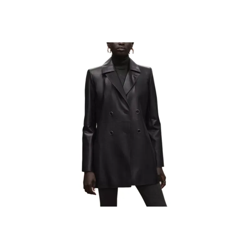 HERMES FW25 Leather Jacket Women's Black-0