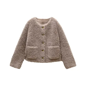 INSUN Cropped Coats Women's Gray