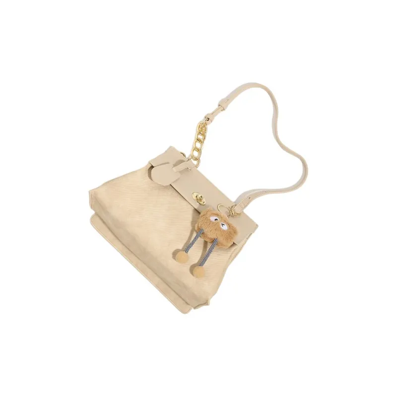 Bullrun Artificial Leather Backpack Regular Women's Khaki-2