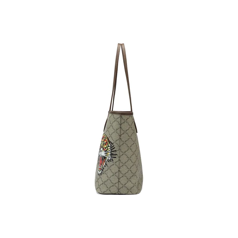Ed Hardy PVC Tote Handbag, Shoulder Bag Regular Women's Khaki-2