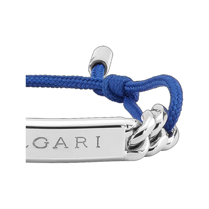 BVLGARI Fabric Bracelets Men's Marine Blue-2