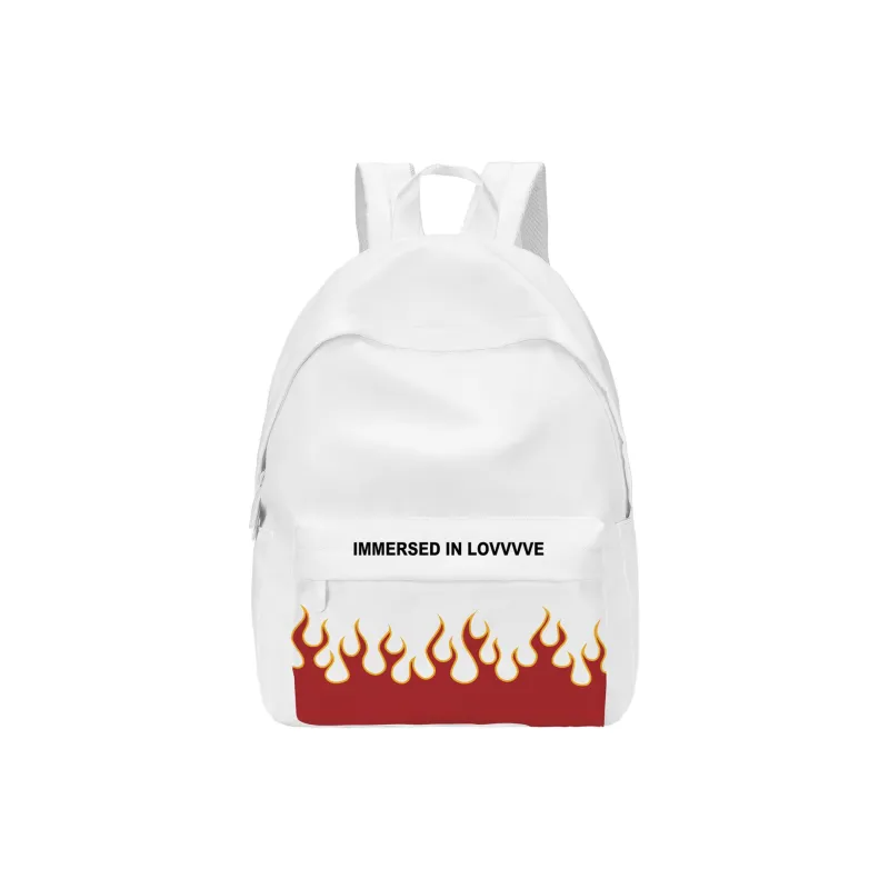 LOVVVVE Polyester Backpack Regular Unisex White-0