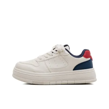 HUANQIU Slip Resistant Shock Absorbers With Abrasion Resistant Properties Low Top Skateboard Shoes Women's White Blue