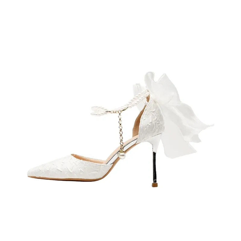 WOXXXN Slim Heel High Heels Women's White-7