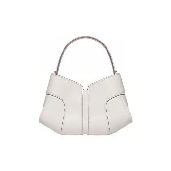 ZESH Spain Imported Top Grain Calfskin Tote Shoulder Bag, Crossbody Bag, Handbag Trumpets Women's Ecru