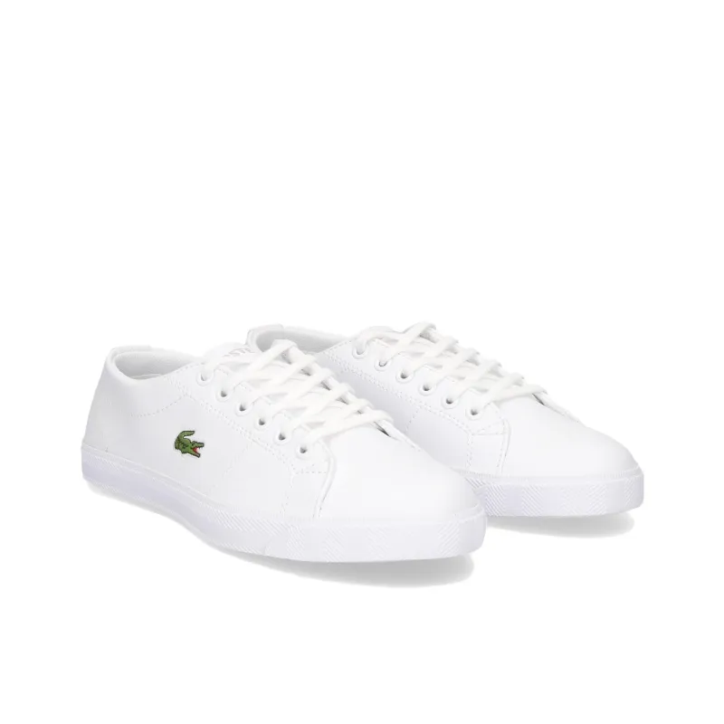 LACOSTE Anti Slip Wear Resistant Low Top Skateboard Shoes Women's White-2