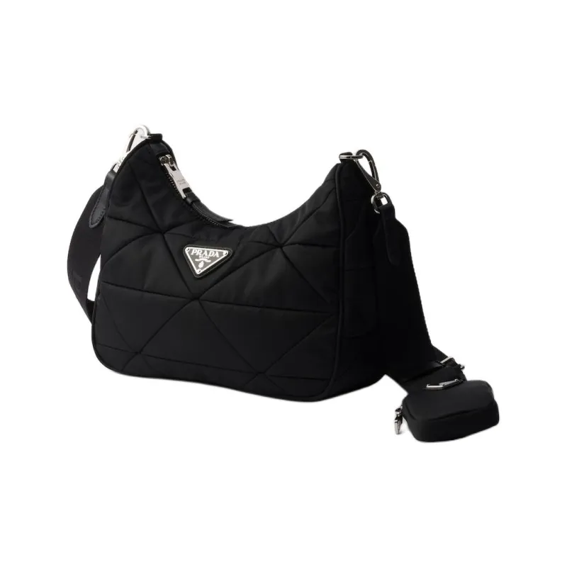 PRADA Recycled Polyamide Shoulder Bag Women's Black-2