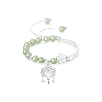 Lao Feng Xiang Bangles Green Jade Women's