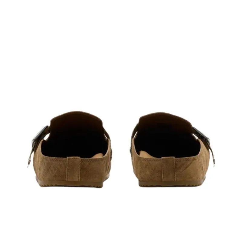 Burberry Quiet Closed Toe Slippers Women's Brown-4