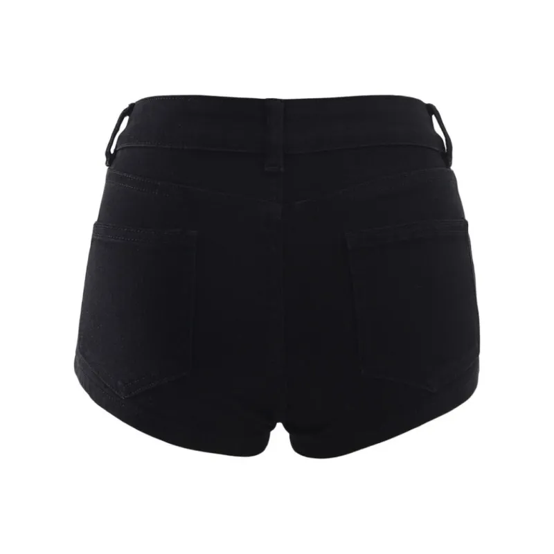 Wen Shan Denim Shorts Women's Black-1