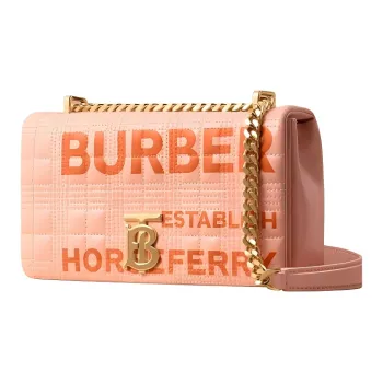 Burberry Horseferry Printed Coated Cotton Canvas Loena Crossbody Bag Shoulder Bag Women's Peach Pink