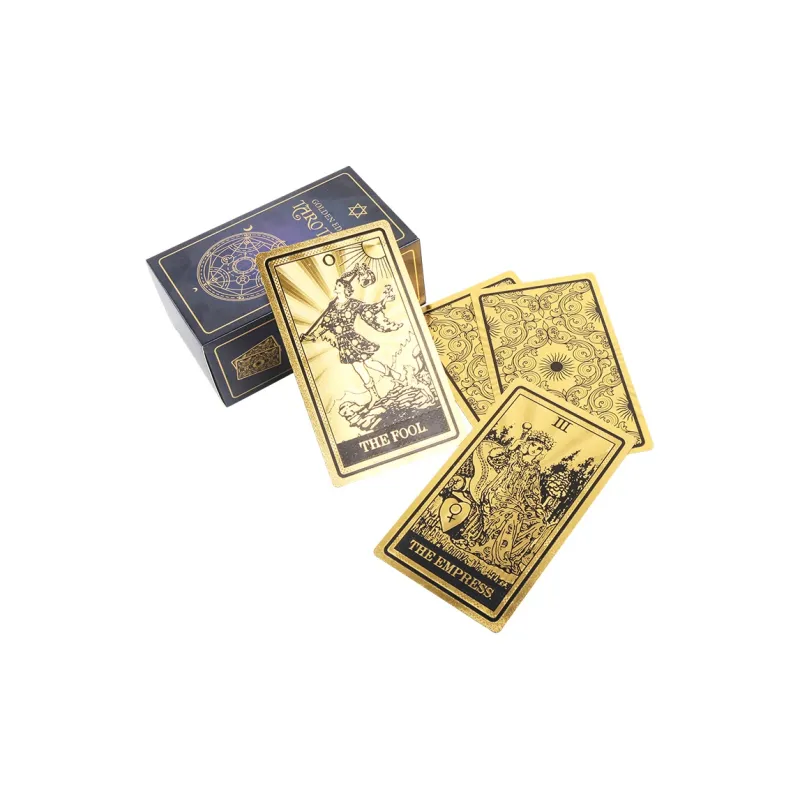 JINBANG Wite Tarot Collection, Gold Foil PVC Waterproof, Tarot Board Games-48
