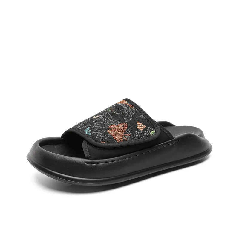 SOBB Rubber Foam Outsole Slip Resistant Abrasion Resistant Cushioning Slide Slippers Men's Black-0