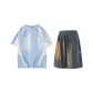 Clothing Set (Light Blue Top+Dark Gray Shorts)