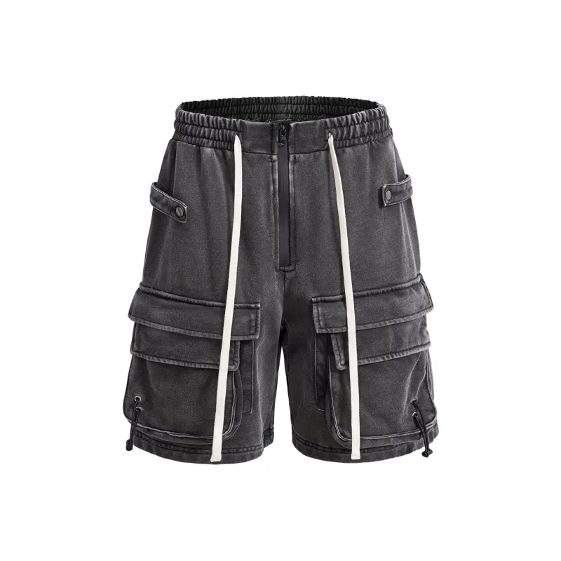 WILDX Cargo Shorts Unisex Washed Black-0