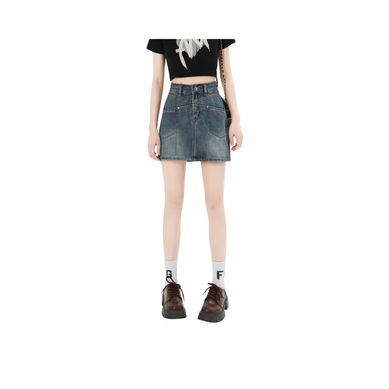YINLEI Denim Short Skirts Women's-0