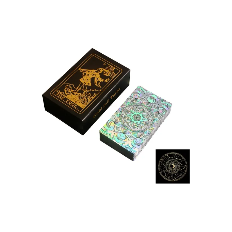 JINBANG Wite Tarot Collection, Gold Foil PVC Waterproof, Tarot Board Games-60
