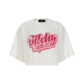 DSQUARED 2 Logo Printed Cropped T Shirt