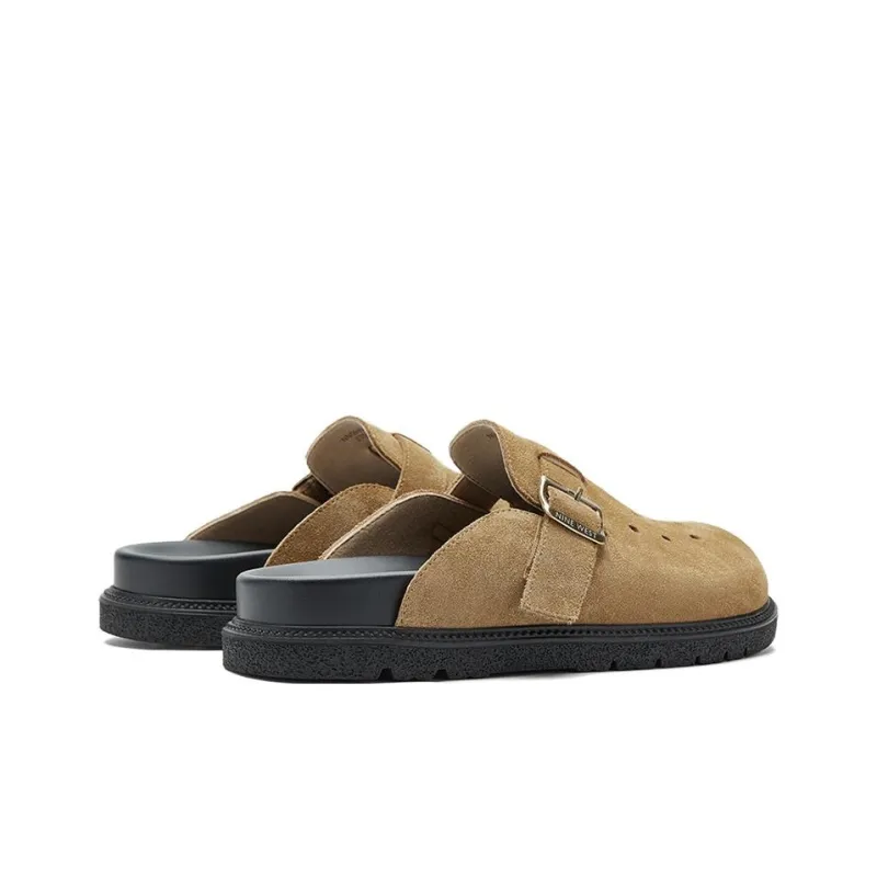 NINE WEST Rubber Sole Abrasion Resistant Closed Toe Slippers Women's Apricot-4