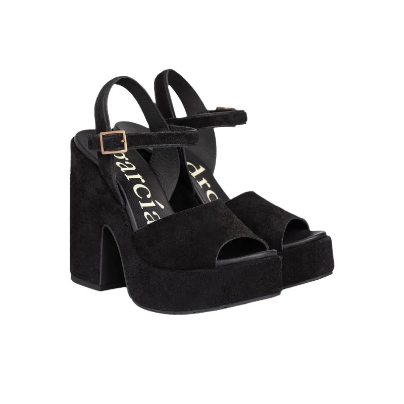 Pedro García Tihana One Strap Sandals 12cm Women's Black-3