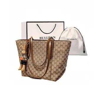 Bullrun Synthetic Leather Shoulder Bag Women's Coffee