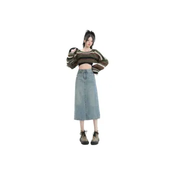 YINLEI Denim Long Skirt Women's