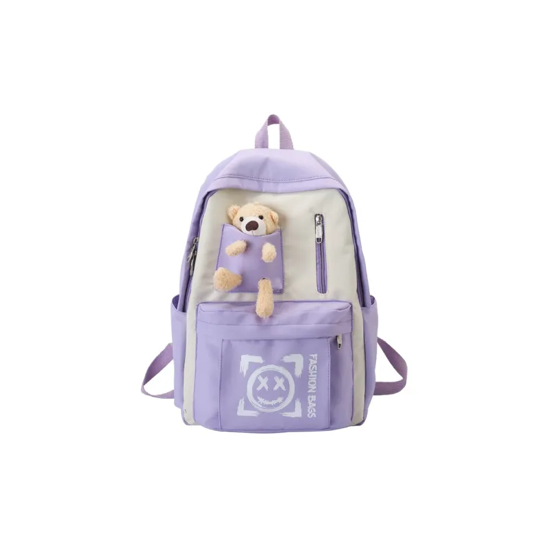 Wolfhorse Nylon Backpack Unisex Purple/Black/Cyan/Pink/Yellow-0