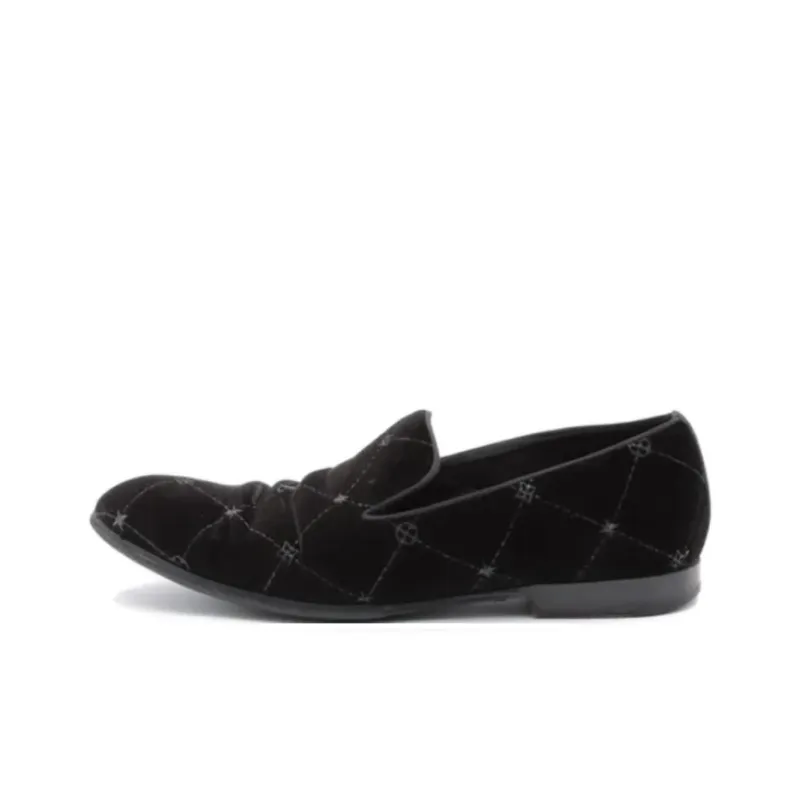 LOUIS VUITTON Auteuil Velvet Loafers 'Black With Silver Logo Lines'-6