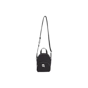 KARL LAGERFELD IKON Recycled Polyamide Shoulder Bag, Crossbody Bag, Handbag Women's Black