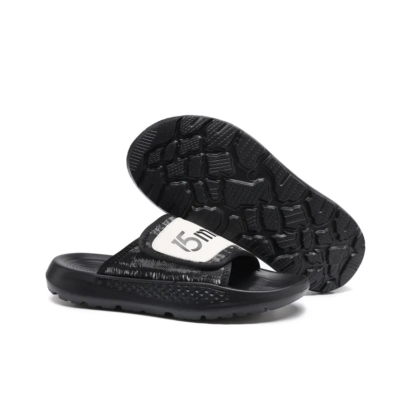 15 MINS Quiet Slide Slippers Men's Black-4